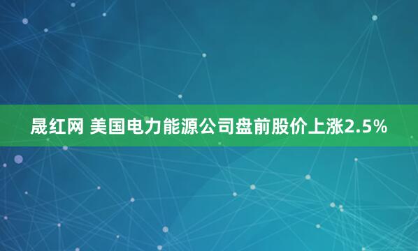 晟红网 美国电力能源公司盘前股价上涨2.5%